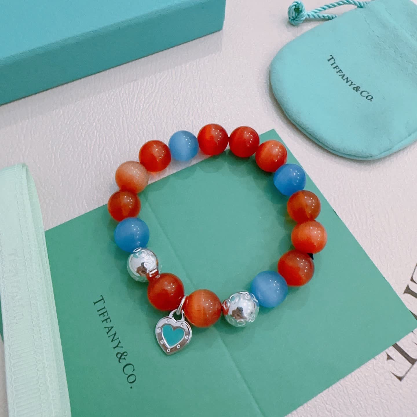 Tiffany & Co. Love Heart Tag Beaded Bracelet
